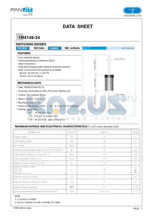 1N4148-34 datasheet - SWITCHING DIODES