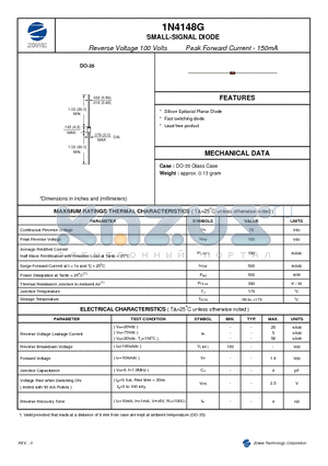 1N4148G datasheet - SMALL-SIGNAL DIODE