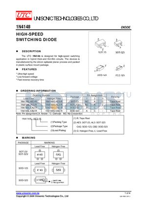 1N4148G-AL3-R datasheet - HIGH-SPEED SWITCHING DIODE