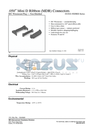 10150-8000EE datasheet - 050, Mini D Ribbon (MDR) Connectors