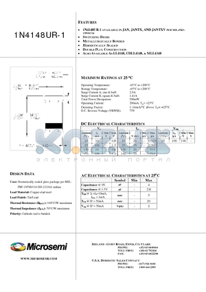 1N4148UR-1_1 datasheet - SWITCHING DIODE