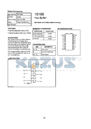 10188 datasheet - Hex Buffer with Enable (Non-Inverting)