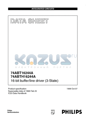 74ABH16244ADGG datasheet - 16-bit buffer/line driver 3-State