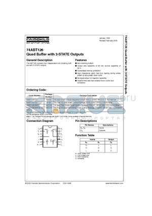 74ABT126CSC datasheet - Quad Buffer with 3-STATE Outputs