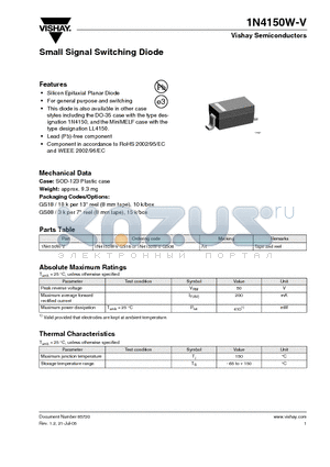 1N4150W-V-GS18 datasheet - Small Signal Switching Diode