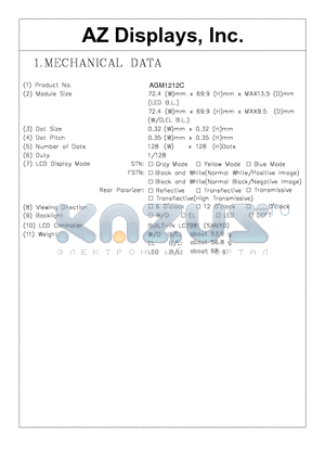 AGM1212C datasheet - LCD MODULE