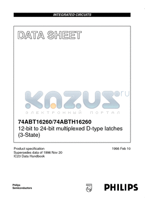 74ABT16260 datasheet - 12-bit to 24-bit multiplexed D-type latches 3-State