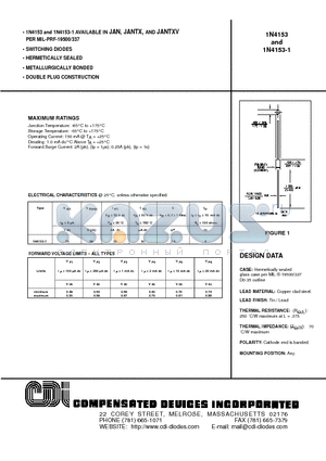 1N4153 datasheet - SWITCHING DIODES