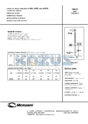 1N4153 datasheet - SWITCHING DIODES