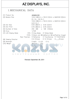 AGM2412C datasheet - LCD MODULE