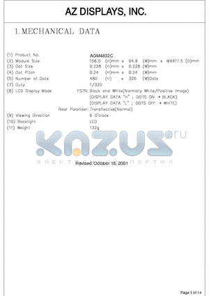 AGM4832C datasheet - LCD MODULE