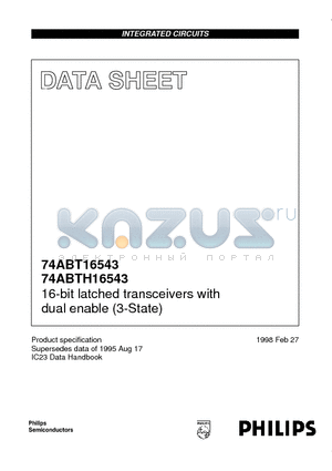 74ABT16543 datasheet - 16-bit latched transceivers with dual enable 3-State