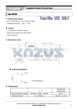 AS737D datasheet - Transponder TX antenna