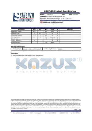 AH03LZ datasheet - COUPLER Product Specification