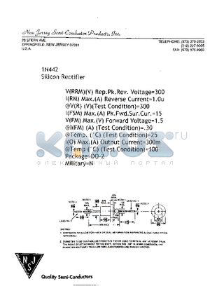 1N442 datasheet - Silicon Rectifier