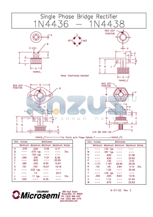 1N4436 datasheet - Single Phase Bridge Rectifier