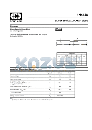 1N4448 datasheet - SILICON EPITAXIAL PLANAR DIODE