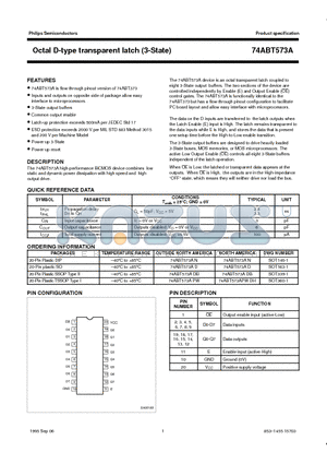 74ABT573AD datasheet - Octal D-type transparent latch (3-State)