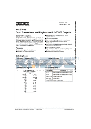 74ABT652 datasheet - Octal Transceivers and Registers with 3-STATE Outputs