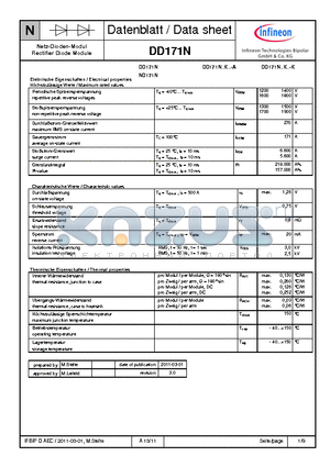 DD171N16K datasheet - Netz-Dioden-Modul Rectifier Diode Module