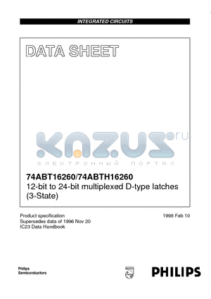 74ABTH16260 datasheet - 12-bit to 24-bit multiplexed D-type latches 3-State
