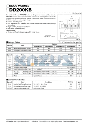 DD200KB120 datasheet - DIODE MODULE