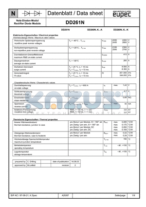 DD261N datasheet - Rectifier Diode Module