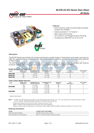 BLP40-1024 datasheet - 40 Watts