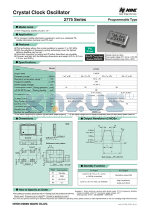 2775 datasheet - Crystal Clock Oscillator