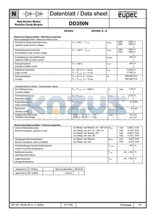 DD350N datasheet - Rectifier Diode Module