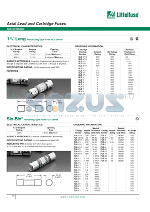 BLS1/2 datasheet - Axial Lead and Cartridge Fuses- Special Midget