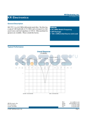 2787-1 datasheet - 64.2 MHz differential notch filter