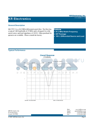 2787-2 datasheet - 84.2 MHz differential notch filter