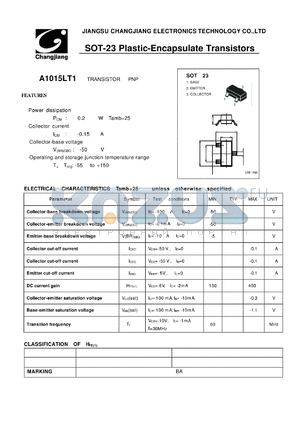 A1015LT1-SOT-23 datasheet - TRANSISTOR PNP 
