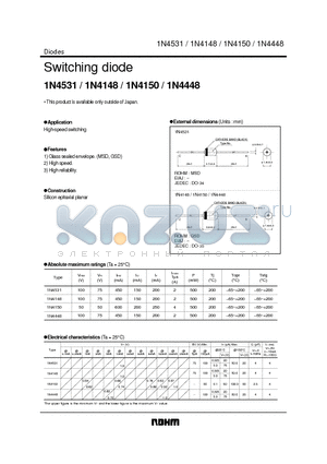 1N4531 datasheet - Switching diode