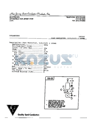 1N4548 datasheet - FAST RECTIFIER