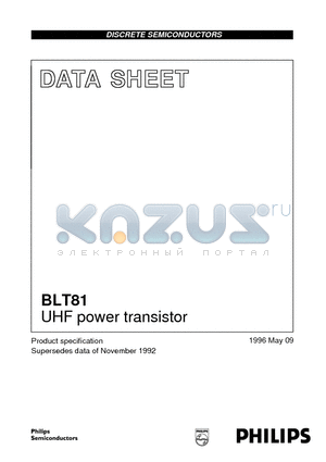 BLT81 datasheet - UHF power transistor