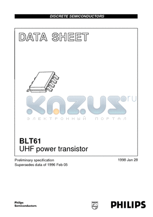 BLT61 datasheet - UHF power transistor