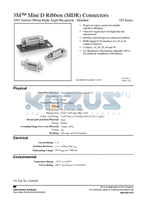 10214-1210PE_07 datasheet - 3M Mini D Ribbon (MDR) Connectors