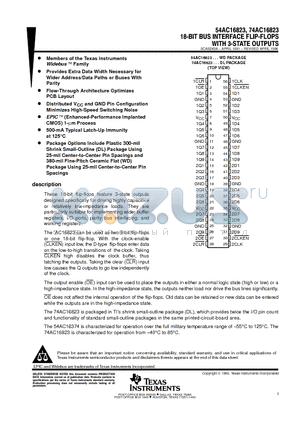 74AC16823 datasheet - 16-BIT BUS INTERFACE FLIP-FLOPS WITH 3-STATE OUTPUTS