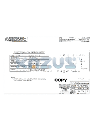 00770 datasheet - AC-PAPER-CAPACITOR 1500pF. 350 VAC, (Y)