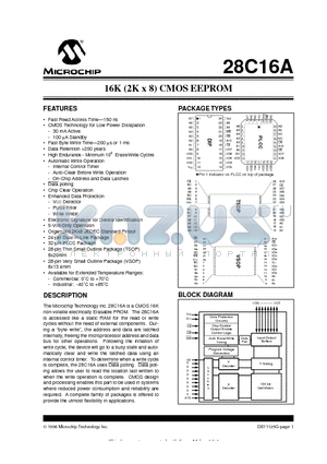 27C16A-15L datasheet - 16K (2K x 8) CMOS EEPROM