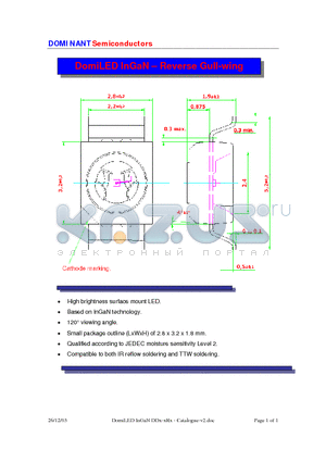 DDB-CRS-PQ2-1 datasheet - LED InGaN - Reverse Gull-wing