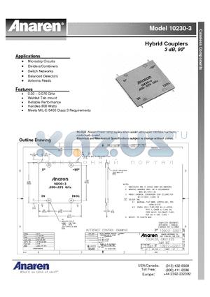 10230-3 datasheet - Hybrid Couplers