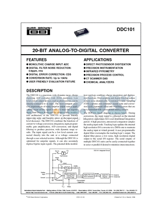 DDC101 datasheet - 20-BIT ANALOG-TO-DIGITAL CONVERTER