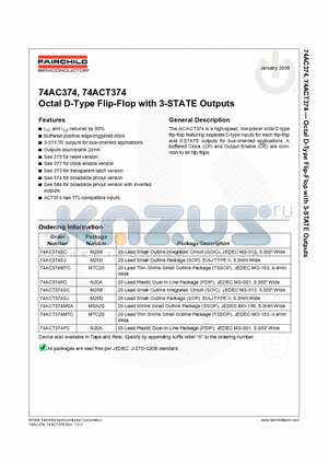 74AC374SJ datasheet - Octal D-Type Flip-Flop with 3-STATE Outputs