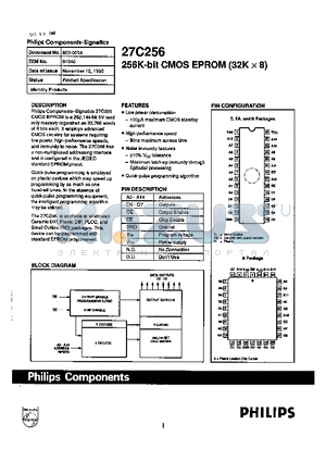 27C256 datasheet - 256K-bit CMOS EPROM (32K x 8)