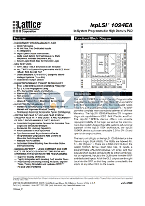 1024EA datasheet - In-System Programmable High Density PLD