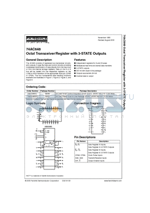 74AC648 datasheet - Octal Transceiver/Register with 3-STATE Outputs