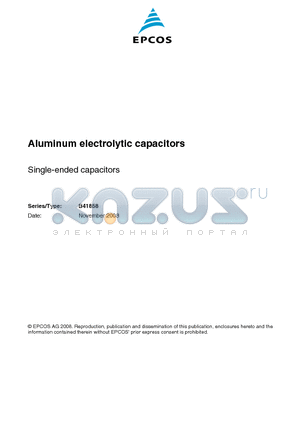 B41858D7127M001 datasheet - Aluminum electrolytic capacitors